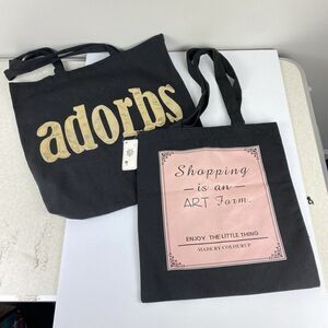 2/$30 Tote Bag bundle Forever 21 Graphic Print Book Bag Purse Travel Shopping